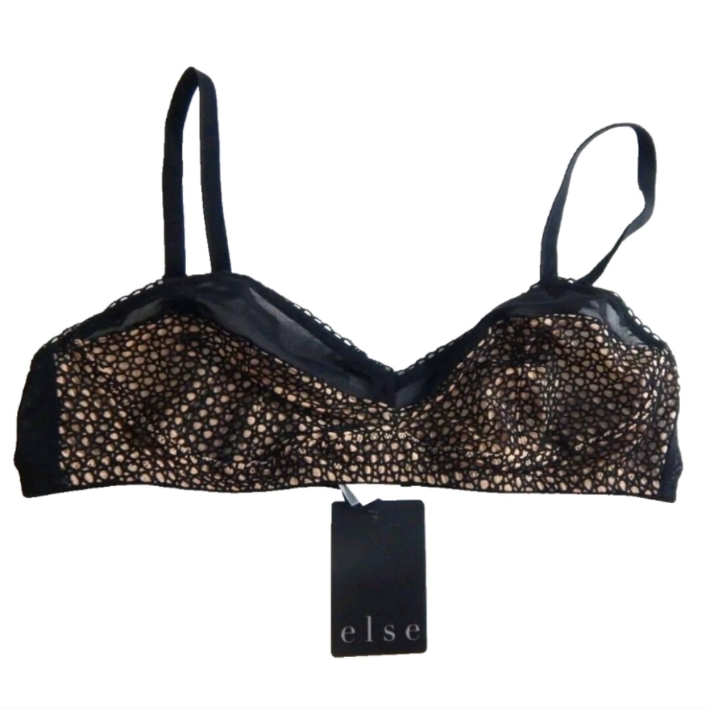 Else Black Beige Hidden Layer Soft Cup Bralette